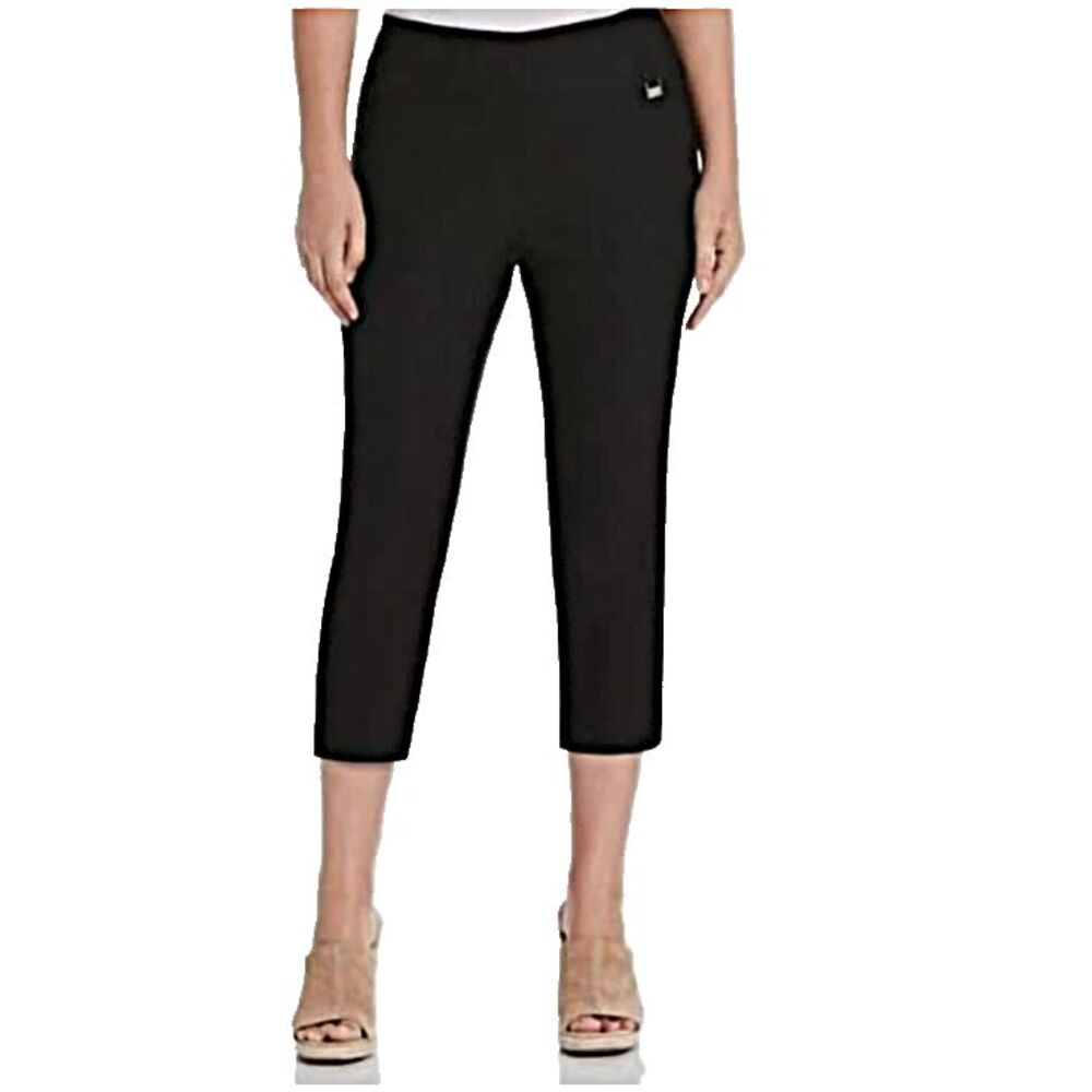 Rafaella Womens Black Capri Pants Size 8 Pull-On Comfort Stretch NWT